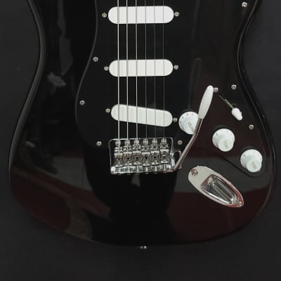 Custom Fender Squier Stratocaster Active Pups Light Relic Gilmour Inspired Black Strat Nitro Neck image 1