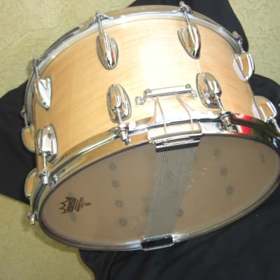 Slingerland 14x8 snare drum 20 lugs, Stick saver hoops 80s/90s - Natural Maple Gloss image 16