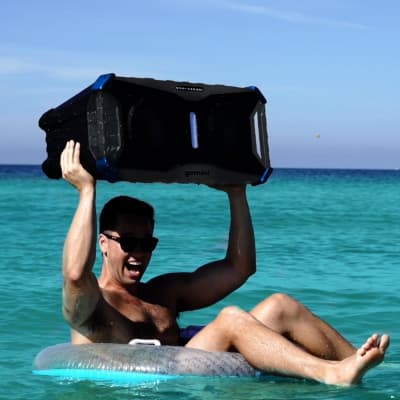 Gemini Sound SoundSplash 400W Floating Waterproof Wireless Bluetooth Speaker, LED Light Show, Dual 8” Woofers & NFC Pairing - Perfect for Pool Parties, Beach, Travel & Home Fun (Blue/Gray) image 5