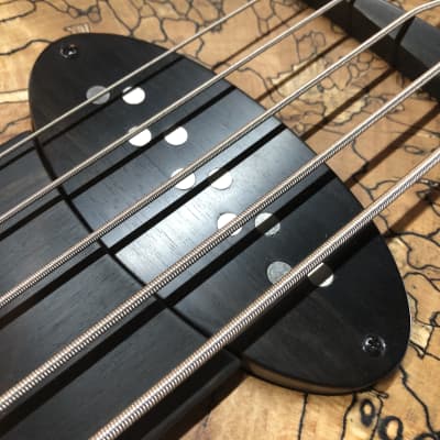 *last day of spring sale* Letts “WyRd mini” travel fretless 5 string bass guitar Spalted Beech Ebony Walnut handcrafted in the UK 2023 image 7