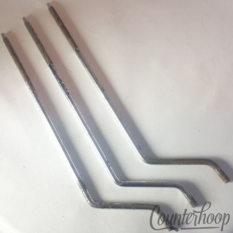 Ludwig 3x 16/18"Floor Tom Drum Legs Straight Knurling Chrome Reverb