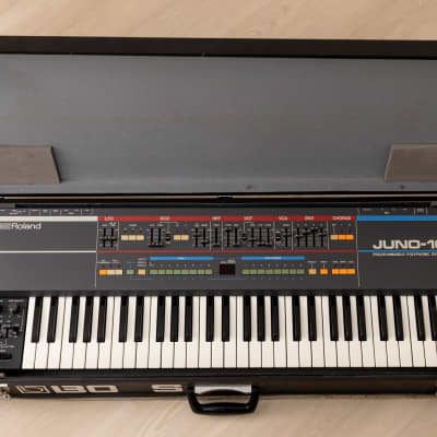 1980s Roland Juno-106 Vintage Analog Synthesizer, Serviced w/ Case image 14