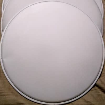 DRUM HEADS PAIR  14" SINGLE PLY BATTERS - WHITE COATED image 1