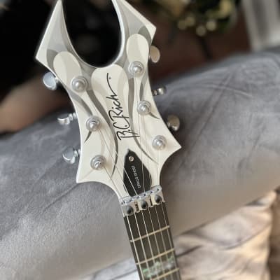 B.C. Rich Draco Ghost Flame V - White Ghost Flames image 4