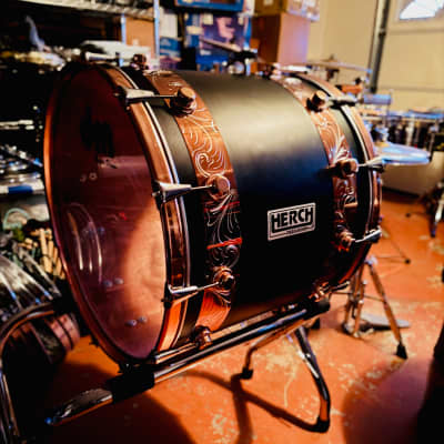Herch Black Copper Engraved Tambora 24'' Bass Drum image 1