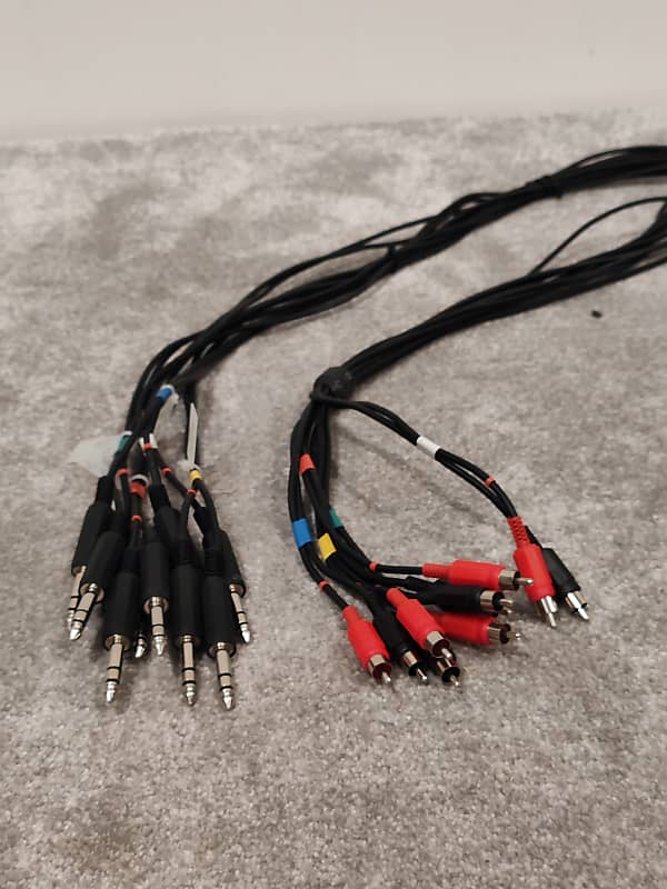 10 way RCA Phono to 1/4&quot; TRS Stereo Van Damme Cable - 2.5M  			