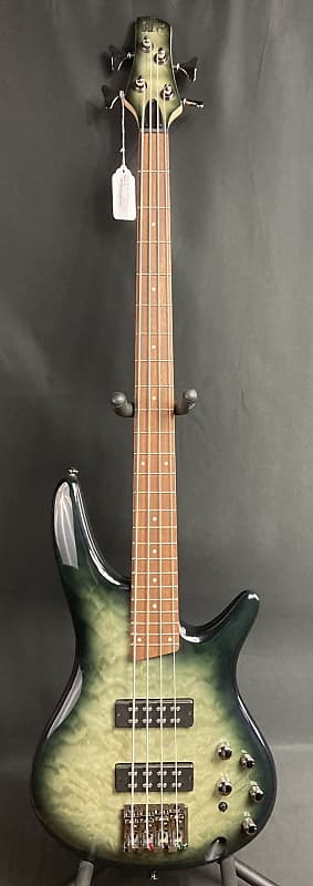 Ibanez SR400EQM 4-String Electric Bass Guitar Quilted Green Burst