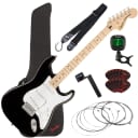 Squier Affinity Stratocaster - Maple, Black GUITAR ESSENTIALS BUNDLE