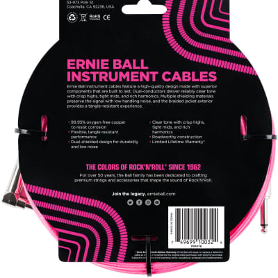 ERNIE BALL 6078 Instrumentenkabel Wkl-Kl 3m, neonpink image 2