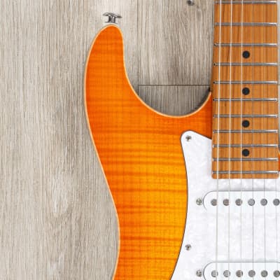 Suhr Standard Plus HSS Guitar, Roasted Maple Fretboard, Trans Honey Amber Burst image 4