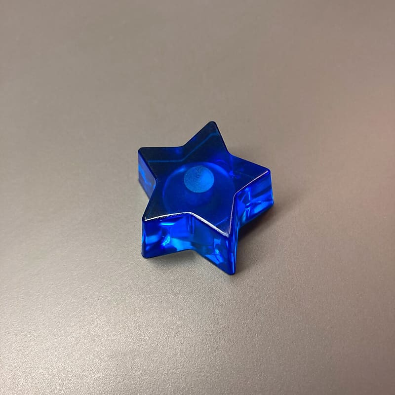 Star Guitar Knob Transparent Blue for 6mm diameter Shaft Reverb