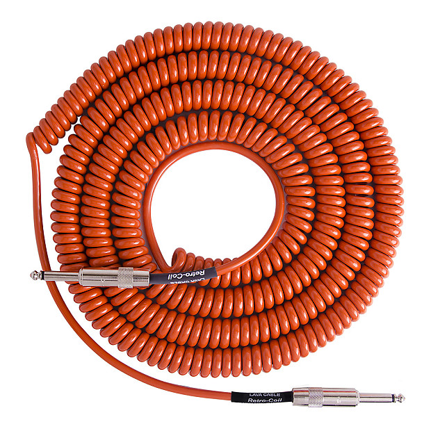 Lava Cable Retro Coil Instrument Cable 20' Straight to Straight Orange image 1