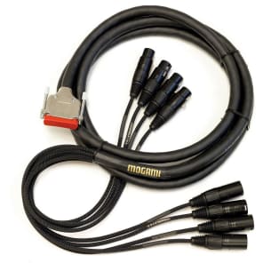 Mogami Gold AES/EBU DB-25 to 4 XLR Male/4 XLR Female Digital Audio Cable - 10'