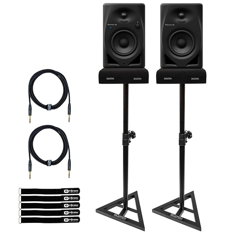 Studio DM-40D Reverb Black Monitor Speakers Stands | w Reference DJ Pioneer 4\