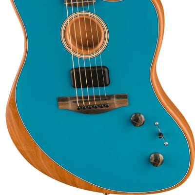 Fender American Acoustasonic Jazzmaster Acoustic Electric Guitar. Ocean Turquoise, Ebony Fingerboard image 4