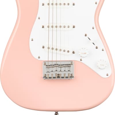 Squier Mini Stratocaster Junior Electric Guitar, Laurel Fingerboard, Shell Pink image 1