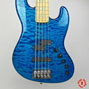 USA Spector Coda Deluxe 5 String Bass Guitar Bahama Blue Gloss PJ Pickups image 1