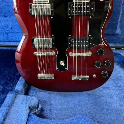 Burny  RSG-140JP Double Neck guitar MIJ 1990's Red Jimmy Page EDS-1275 copy  W/OHSC image 5