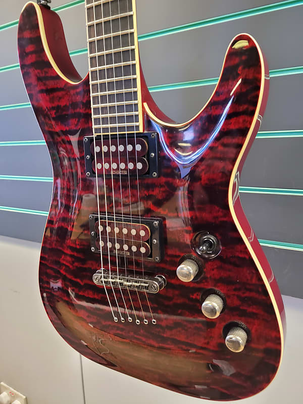 ギター SCHECTER Diamond series Exotic Star Schecter C-1 Diamond Series Exotic Star C1 Quilt Top Flame
