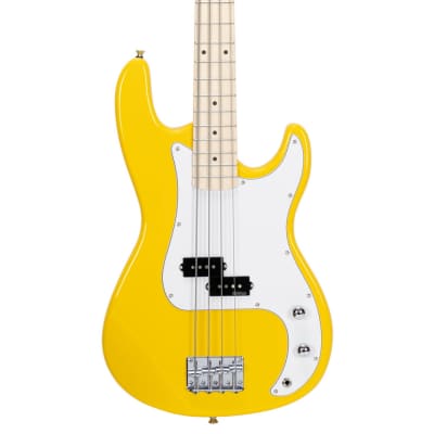 Glarry GP II Electric Bass Guitar with Wilkinson Pickup, Warwick Bass Strings, Bone Nut 2020s Yellow image 20