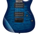 Ibanez GRG7221QA Gio with Purpleheart Fretboard Electric Guitar - Transparent Blue Burst
