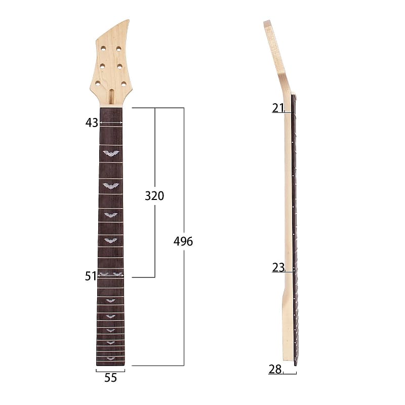 24 Fret Maple Wood Guitar Neck with Rosewood Fingerboard | Reverb