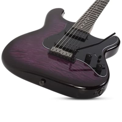 Schecter Traditional Pro Guitar Transparent Purple Burst image 2
