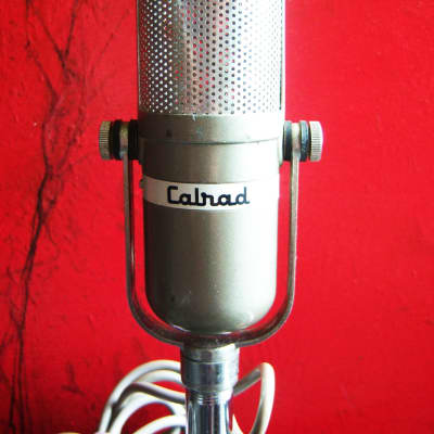 Vintage 1960's Calrad DM15 dynamic pill microphone w cable & stand