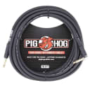 Pig Hog PH186R 18.5ft Black on Black 1/4" Guitar, Bass, Instrument Cable with Right Angle Plug