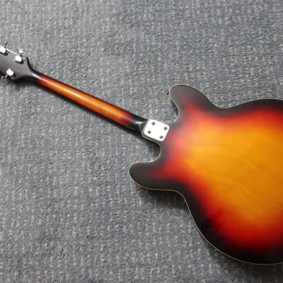 Vintage 1960s Kappa Continental Hollow Body Guitar Sunburst Finish Original No Case 335 Style Original Bigsby Bridge image 9