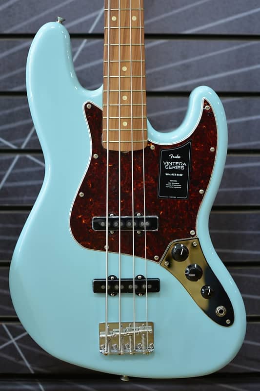Fender Vintera '60s Jazz Bass Daphne Blue Electric Bass Guitar & Case image 1