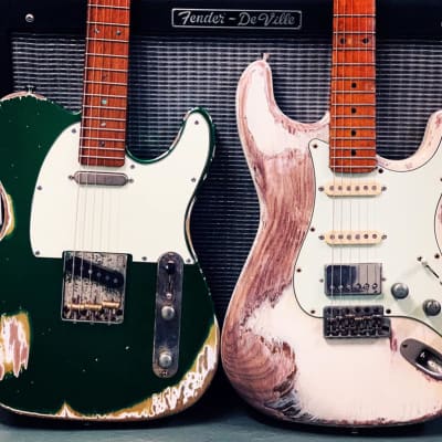 S71 Custom Shop CANDY GREEN OVER GOLD TOP SUPER HEAVY-RELIC « T », Handwound Pickups. image 15