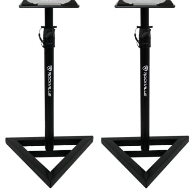 (2) Rockville Adjustable Studio Monitor Speaker Stands For Behringer MS16