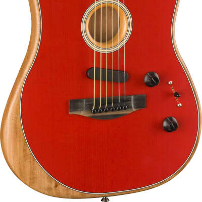 Fender American Acoustasonic Stratocaster Acoustic Guitar - Dakota Red image 3
