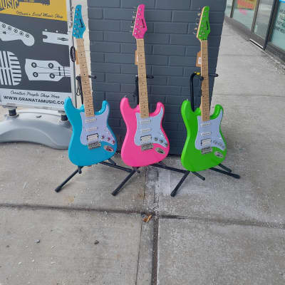 Kramer Kramer Focus VT-211S Electric Guitar (Teal/Hot Pink/Neon Green) for sale