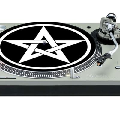 2 x Slipmats Scratch Pads Felt for 12" LP Record Players Vinyl DJ Turntables *Pentagram image 2
