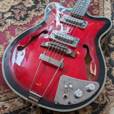 Canora Semi-Hollow Electric Guitar c1960s Japan Red Burst #NA for sale
