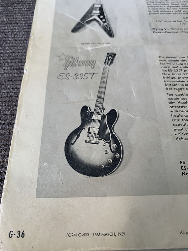 Gibson Catalog 1959 Black and white Reverb