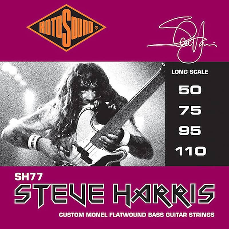 RotoSound Bass Guitar Strings  Steve Harris SH77 Custom Monel Flatwound image 1