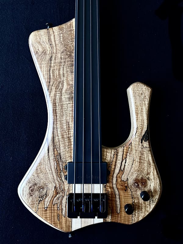 MG bass New Extreman fretless 4 strings bartolini Spalted Maple ebony Hipshot Bridge image 1