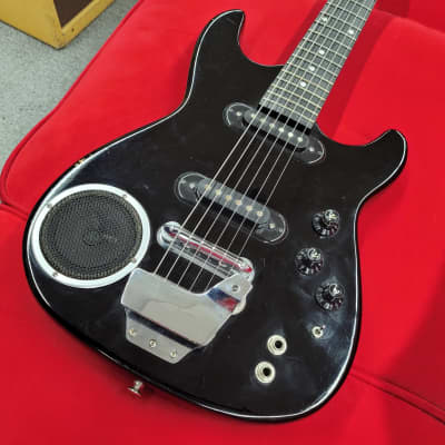 Synsonics Terminator 3/4 size Electric Guitar with built-in Speaker 1980s - Black image 5