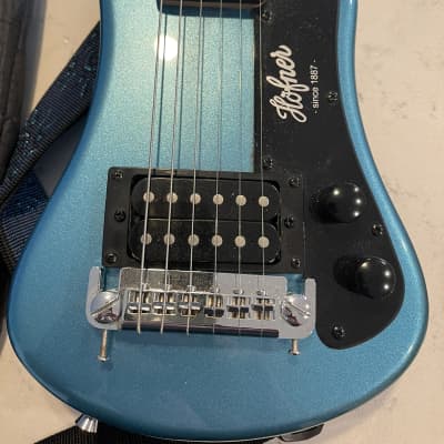 Hofner Hofner Shorty Travel Guitar - Blue Metallic for sale