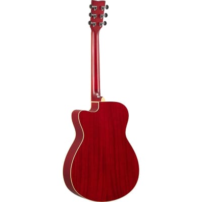 Yamaha FSC-TA TransAcoustic Acoustic Electric Guitar Solid Spruce Top Ruby Red image 3