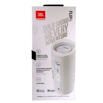 JBL Flip 6 Portable Waterproof Bluetooth Speaker (White) image 6