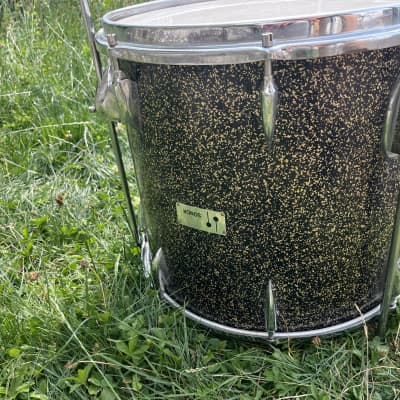 Sonor Teardrop 1960s - 16“ Floor Tom - Black & Gold Sparkle image 8