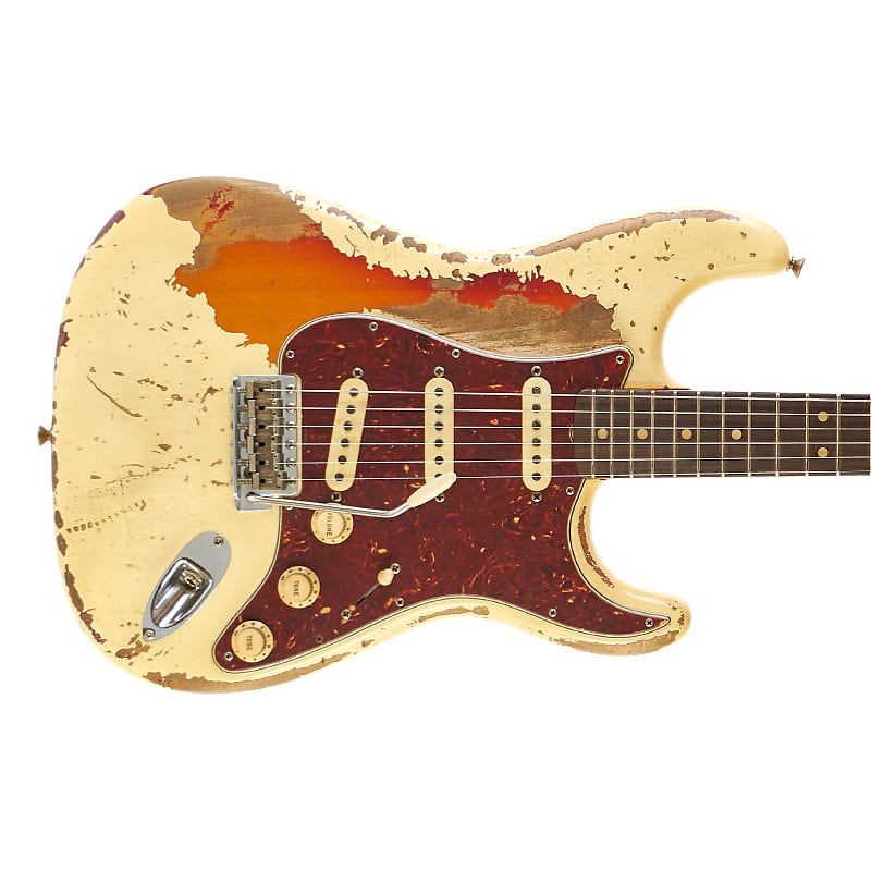 Fender Custom Shop Masterbuilt Jason Smith 1964 Heavy Relic Stratocaster Vintage White over Sunburst