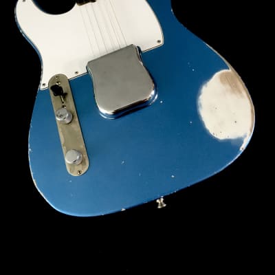 LEFTY! MJT Lake Placid Blue Nitro Lacquer ES59 Custom Relic Guitar Classic Solid Body 7.1 lb image 2