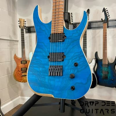Skervesen Raptor 6 Electric Guitar w/ Case-See-Thru Blue image 4