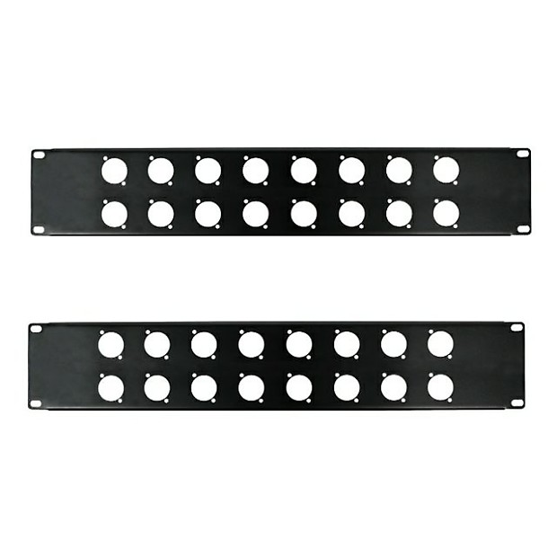 (2) 2 Space Rack Case Panel with 16 D Holes image 1