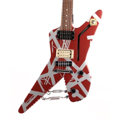 EVH Striped Series Shark Burgundy with Silver Stripes image 7